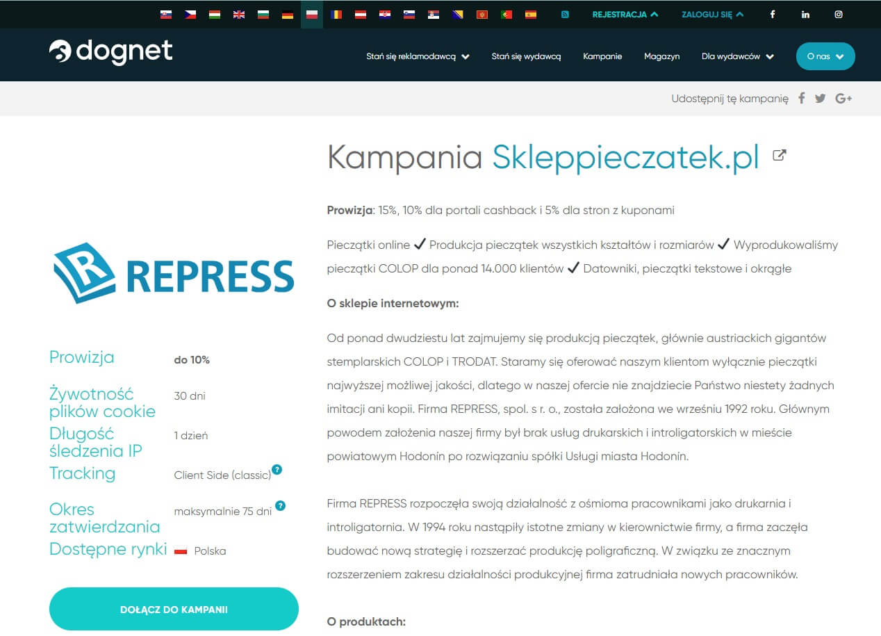 program partnerski eDOGNET.pl - sklepPIECZATEK.pl