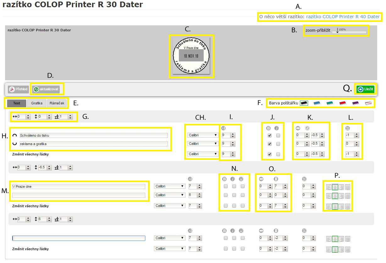 nárh razítka online kulate|| obchodRAZITEK.cz