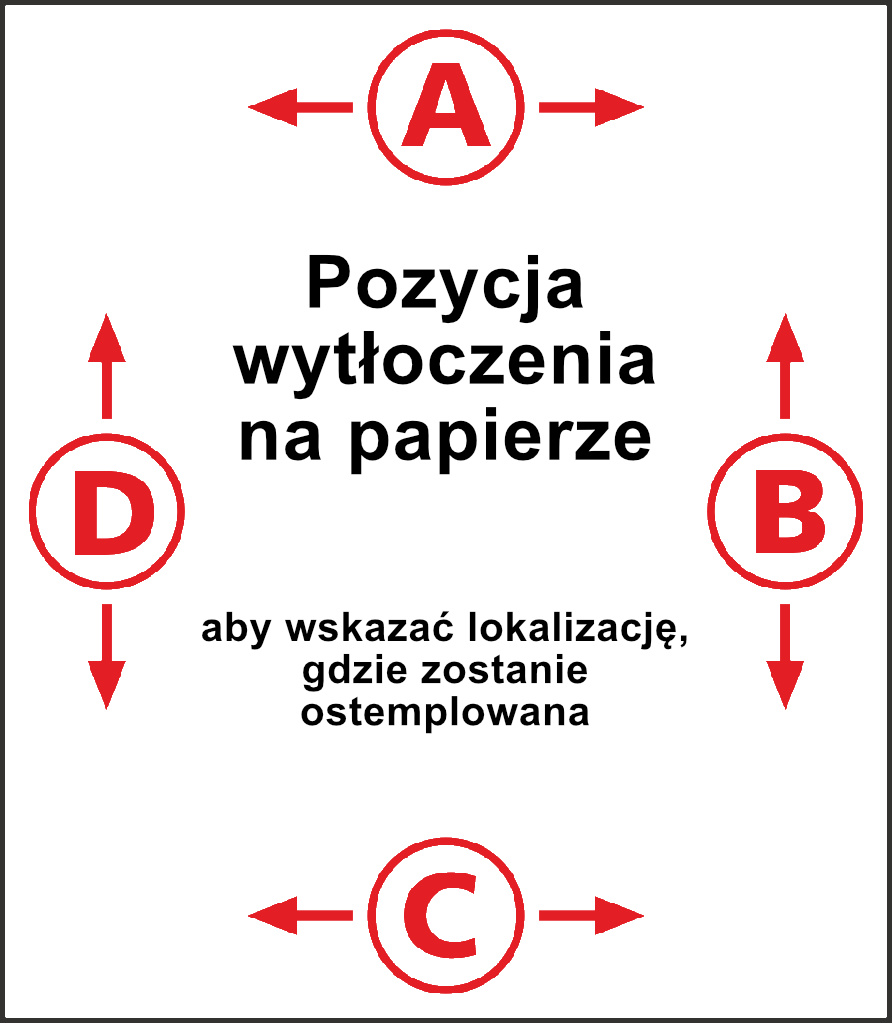 Pozycja stempla do wytłaczania na papierze - sklepPIECZATEK.pl